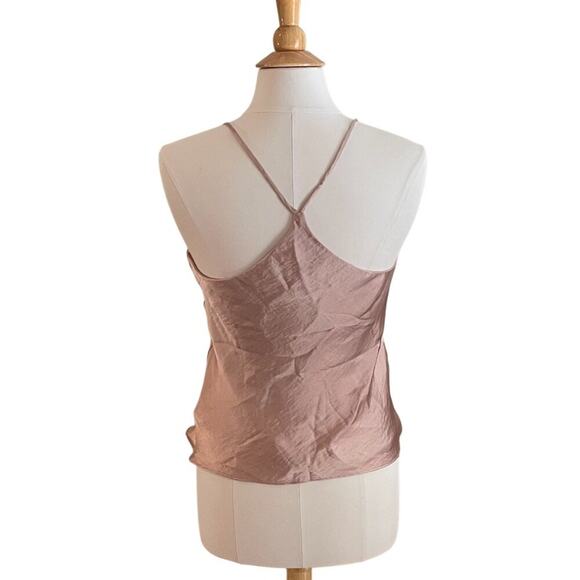 Solemio Los Angeles Pale Pink Satin Spaghetti Strap Racerback Cami, S - Picture 2 of 11